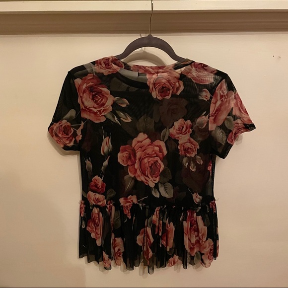 GINGER G - Mesh Floral Top - Picture 3 of 3